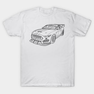 Shelby GT500 Wireframe Drawing T-Shirt